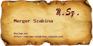 Merger Szabina névjegykártya